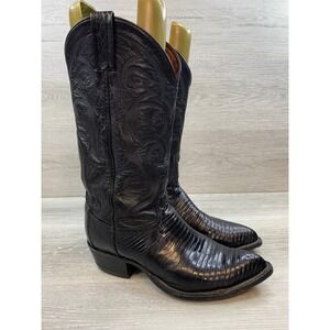 Tony Lama Men's Black Lizard Skin Western Cowboy Boots Style CY811  8 D